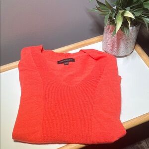 Banana Republic V-Neck Sweater in Vibrant Orange